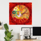 Poster FAIRY DES FLEURS, Imaginaire Jaune Rouge (Bureau à domicile)