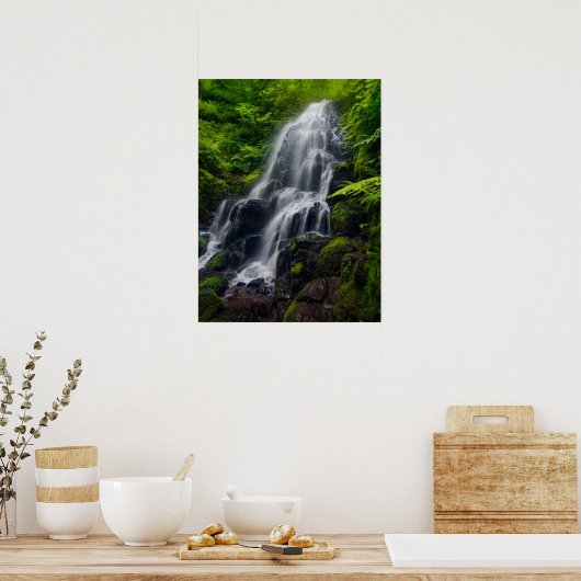 Poster Fairy Falls | Colombie River Gorge Oregon. (Cuisine)
