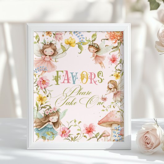 Poster Fairy Favors Enchanted Garden Bright Brithday