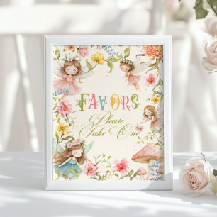 Poster Fairy Favors Jardin Enchanté Joyeux Anniversaire