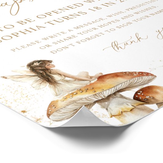 Poster Fairy First Boho Anniversaire Fête Heure Capsule (Coin)