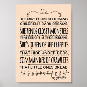Poster Fairy Gothmother "Reine des Creepies" Pépinière