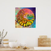 Poster FAIRY OF THE SUNFLOWERS jaune orange rose étincela (Cuisine)