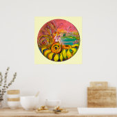 Poster FAIRY OF THE SUNFLOWERS jaune rose blanc (Cuisine)