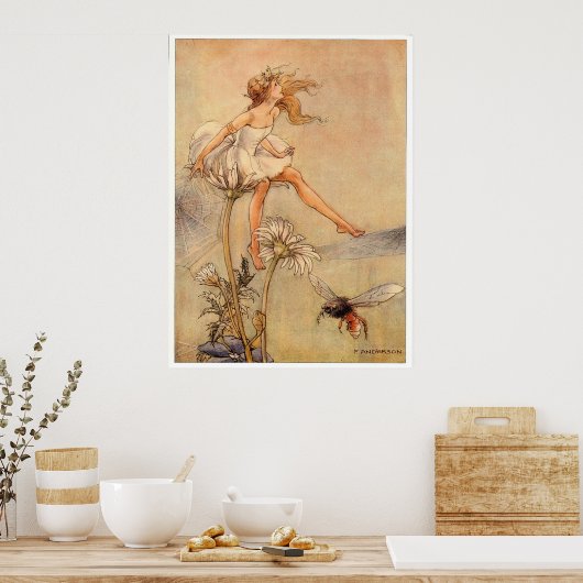 Poster Fairy on a Daisy - Imprimer (Cuisine)