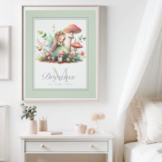 Poster Fairy Princess Champignons Jardin Inspiration