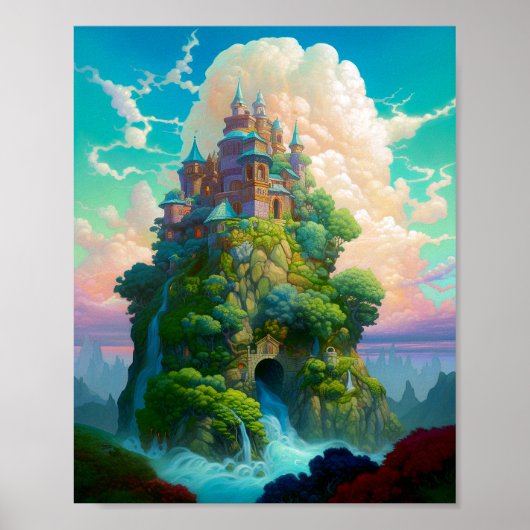 Poster Fairy Tale Castle Imaginaire Art (Devant)