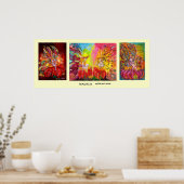 Poster FAIRY TATTES jaune rose bleu rouge blanc (Cuisine)