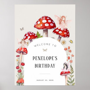 Poster Fairy Woodland Bienvenue à l'anniversaire