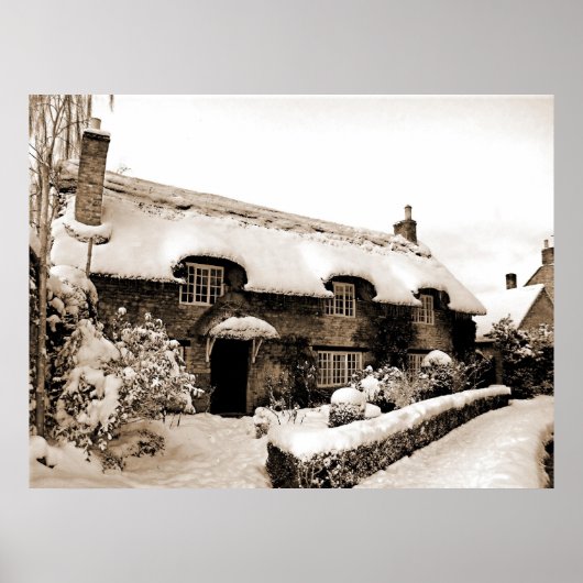 Poster Fairytale Cottage en hiver (Devant)