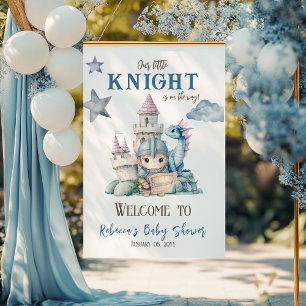 Poster Fairytale Dreamy Dragon Knight Baby shower Bienven