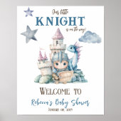 Poster Fairytale Dreamy Dragon Knight Baby shower Bienven (Devant)