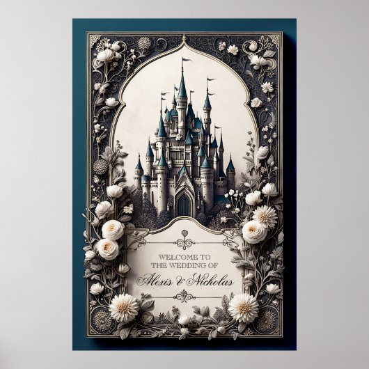 Poster Fairytale Floral Castle (Devant)