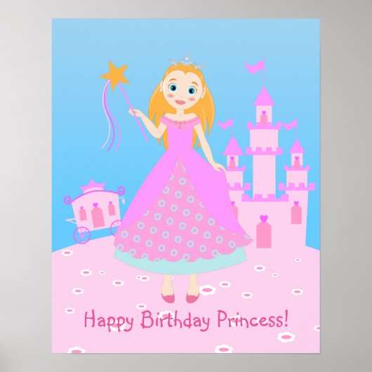 Poster Fairytale Princess à Pink Birthaday (Devant)