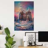 Poster Fairytale World, Château d'hiver, Château de neige (Bureau à domicile)