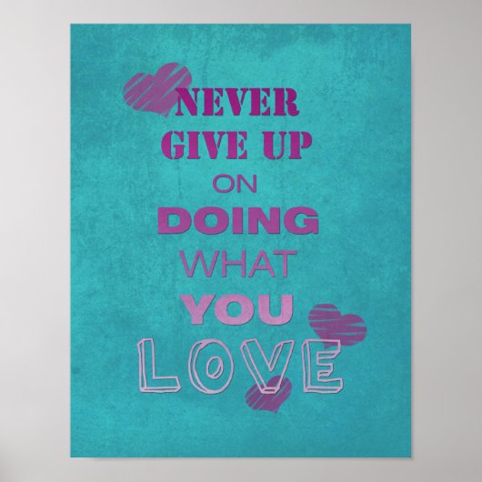 Poster Fais ce que tu aimes Texte Motivant Typographie (Devant)