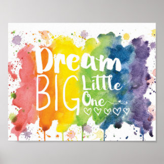 Poster Fais de grands rêves petite - arc-en-ciel