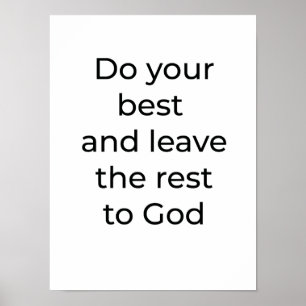 Poster Fais de ton mieux et laisse le reste à Dieu