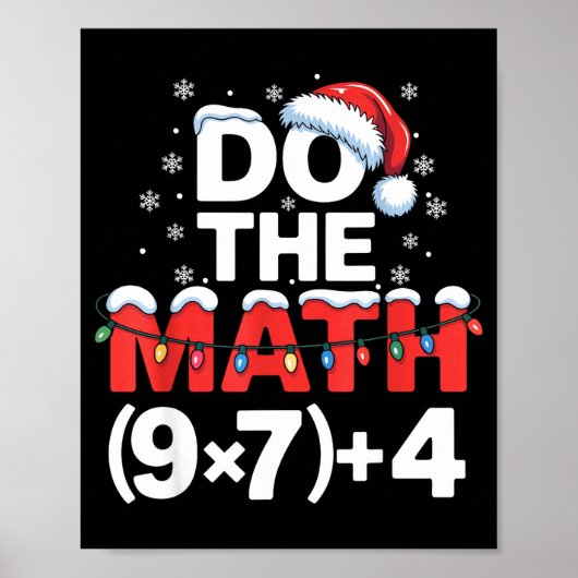 Poster Fais Le Calcul Mème 6 7 Humour De Noël Drôle (Devant)