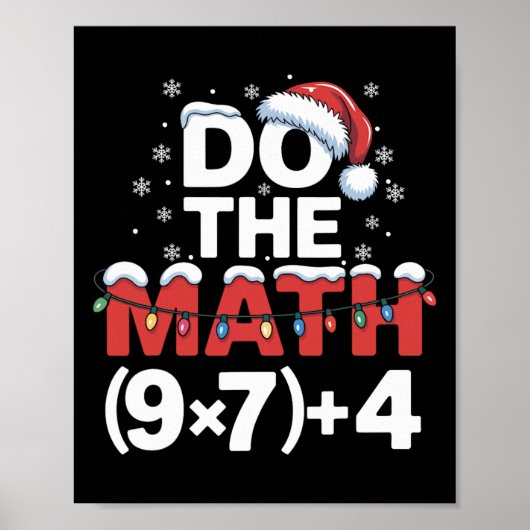 Poster Fais le calcul mème 6 7 Humour de Noël drôle (Devant)
