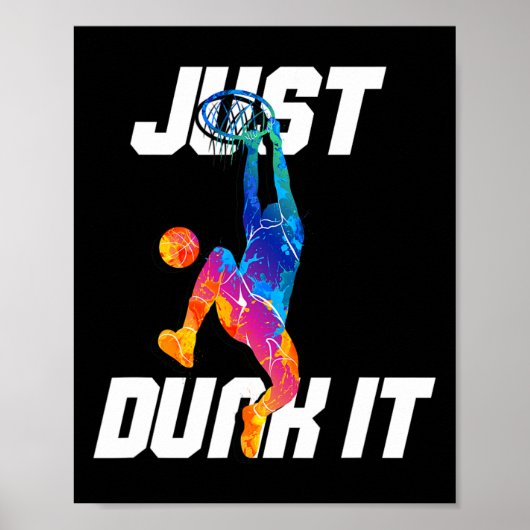 Poster Fais-Le ! Joueur de basket-ball Slam Dunk (Devant)