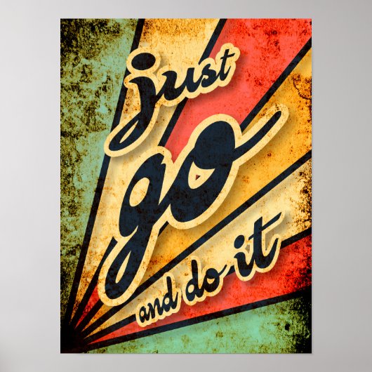 Poster Fais-le, tout simplement, vintage motivationnel (Devant)