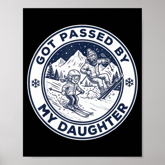 Poster Fais Pédaler Ma Fille Drôle Ski _6 (Devant)