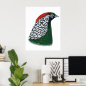 Poster faisan : Lady Amherst Head (Bureau à domicile)