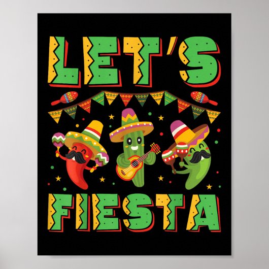 Poster Faisons de la Fiesta Cinco De Mayo des fêtes mexic (Devant)