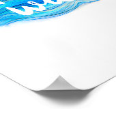 Poster faisons des vagues citation bleu et blanc aquarell (Coin)