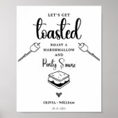 Poster Faisons griller des guimauves, panneau de mariage (Devant)