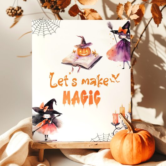 Poster Faisons la fête d'Halloween sorcières magiques