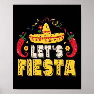 Poster Faisons la Fête Drôle Cinco De Mayo Mexicain