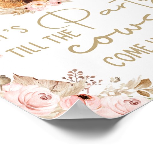 Poster Faisons la fête Vache Highlander Vache Boho ferme (Coin)