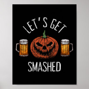 Poster Faisons tomber un drôle de Citrouille d'Halloween