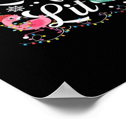Poster Faisons un Flamant rose adulte léger Noël amusant (Coin)