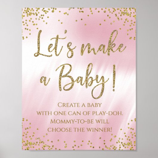 Poster Faisons un jeu de baby shower Bébé Bébé (Devant)