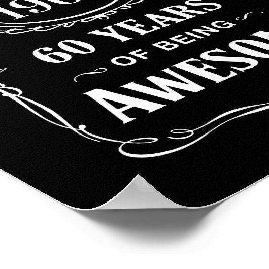 Poster Fait en 1963 60 ans d'être génial anniversaire 202 (Coin)