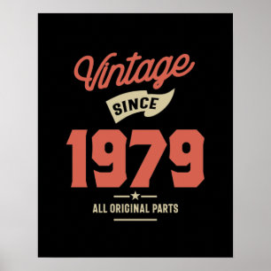 Poster Fait En 1979 Cadeau Anniversaire