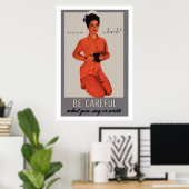 Poster Faites attention à ce que vous dites et écrivez (Bureau à domicile)