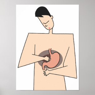 Poster Faites attention aux problèmes d'estomac.