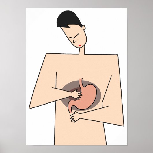 Poster Faites attention aux problèmes d'estomac. (Devant)