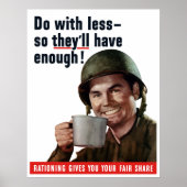 Poster Faites avec moins pour qu'ils en aient assez (Devant)