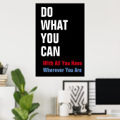 Poster Faites ce que vous pouvez Citer Motivationnelle (Bureau à domicile)