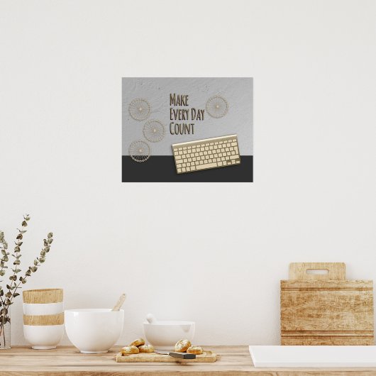 Poster Faites chaque jour compter gris foncé (Cuisine)