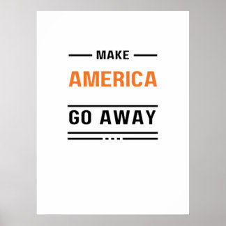 Poster Faites disparaître l'Amérique Typographie Orange S