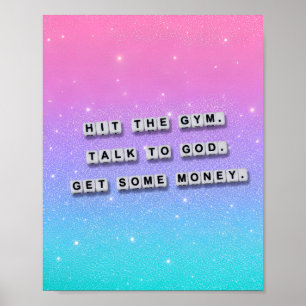 Poster Faites du sport, parlez à Dieu, gagnez de l'argent