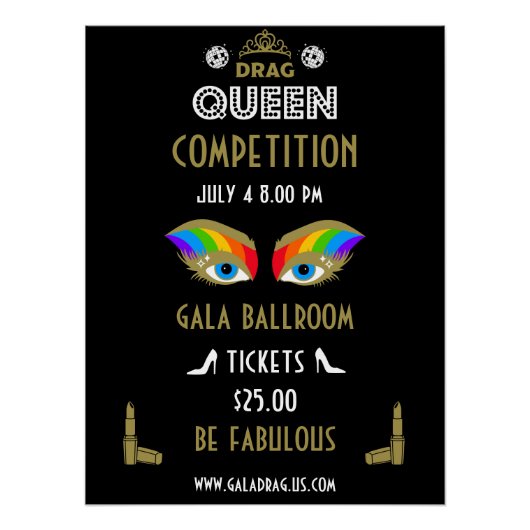 Poster Faites glisser la concurrence Queen (Devant)