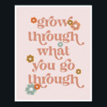 Poster Faites le tour de ce que vous passez par vintage r<br><div class="desc">Faites le tour de ce que vous passez par les polices et les fleurs rétro vintages</div>