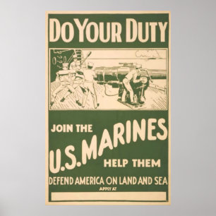 Poster Faites le votre Devoir-Joignent les marines des